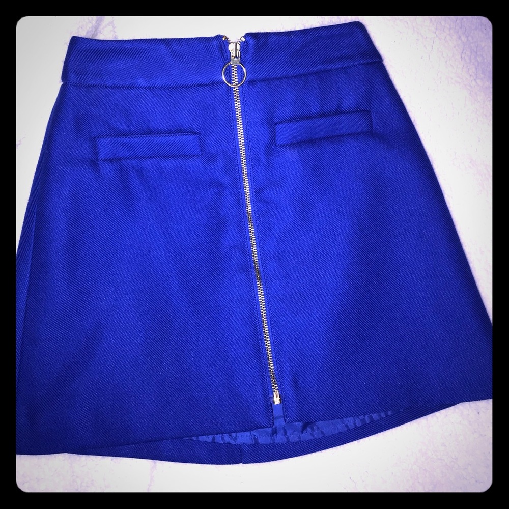 Express Royal blue zippered skirt